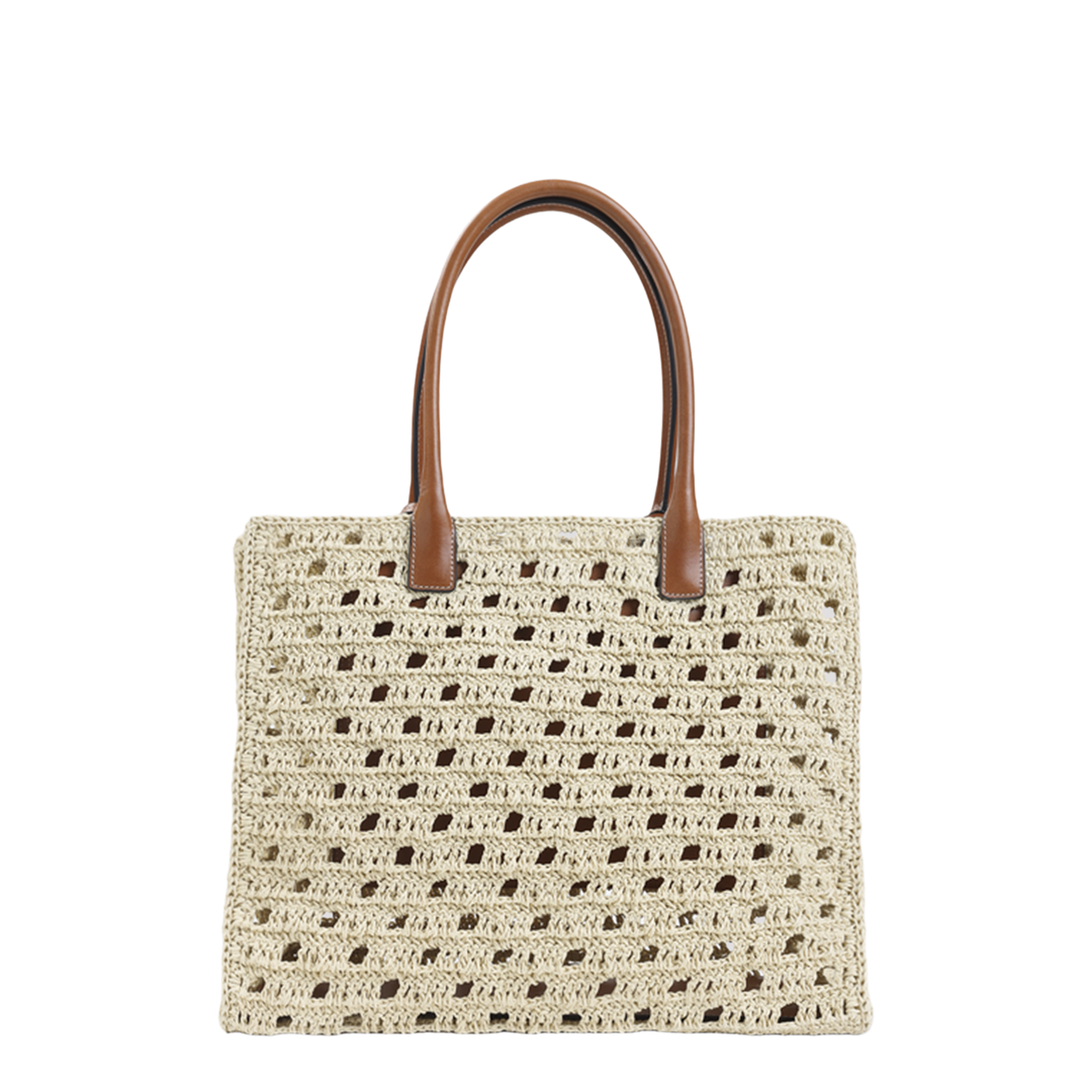 La Medusa Large Raffia Tote - Beige - Image 4