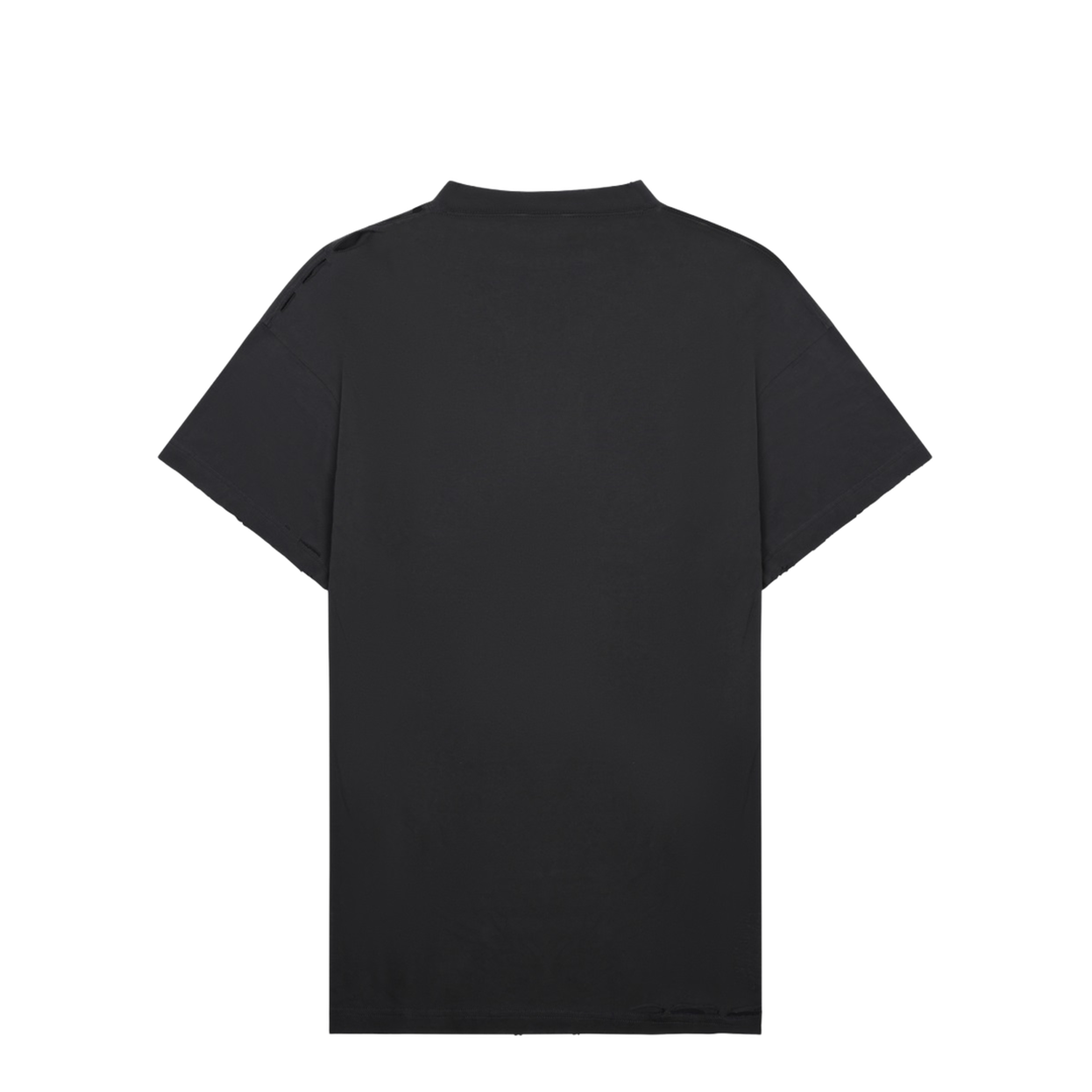 Black Mock Neck Drop Shoulder Short Sleeves - Image 2