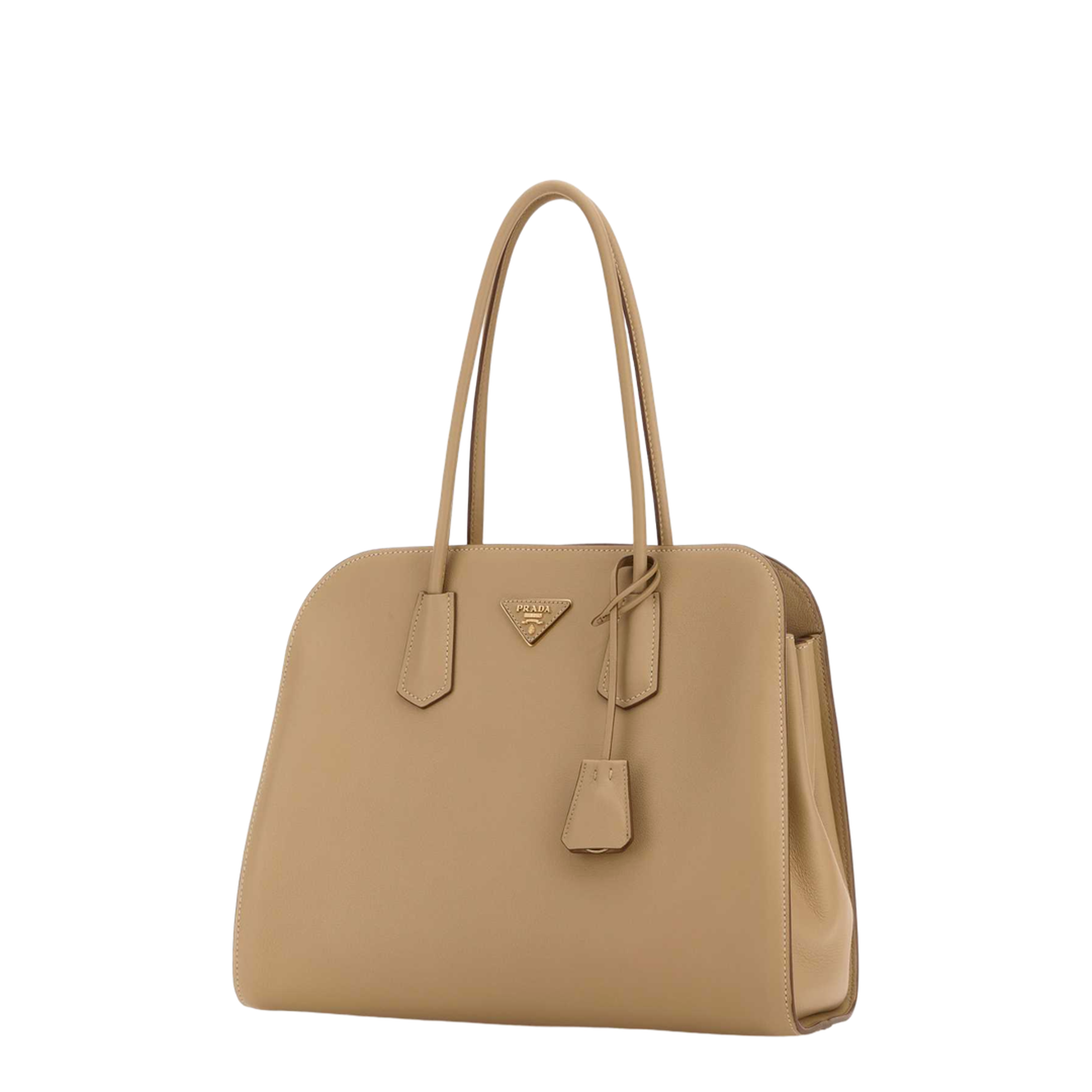 Beige Leather Shopping Bag - Image 2
