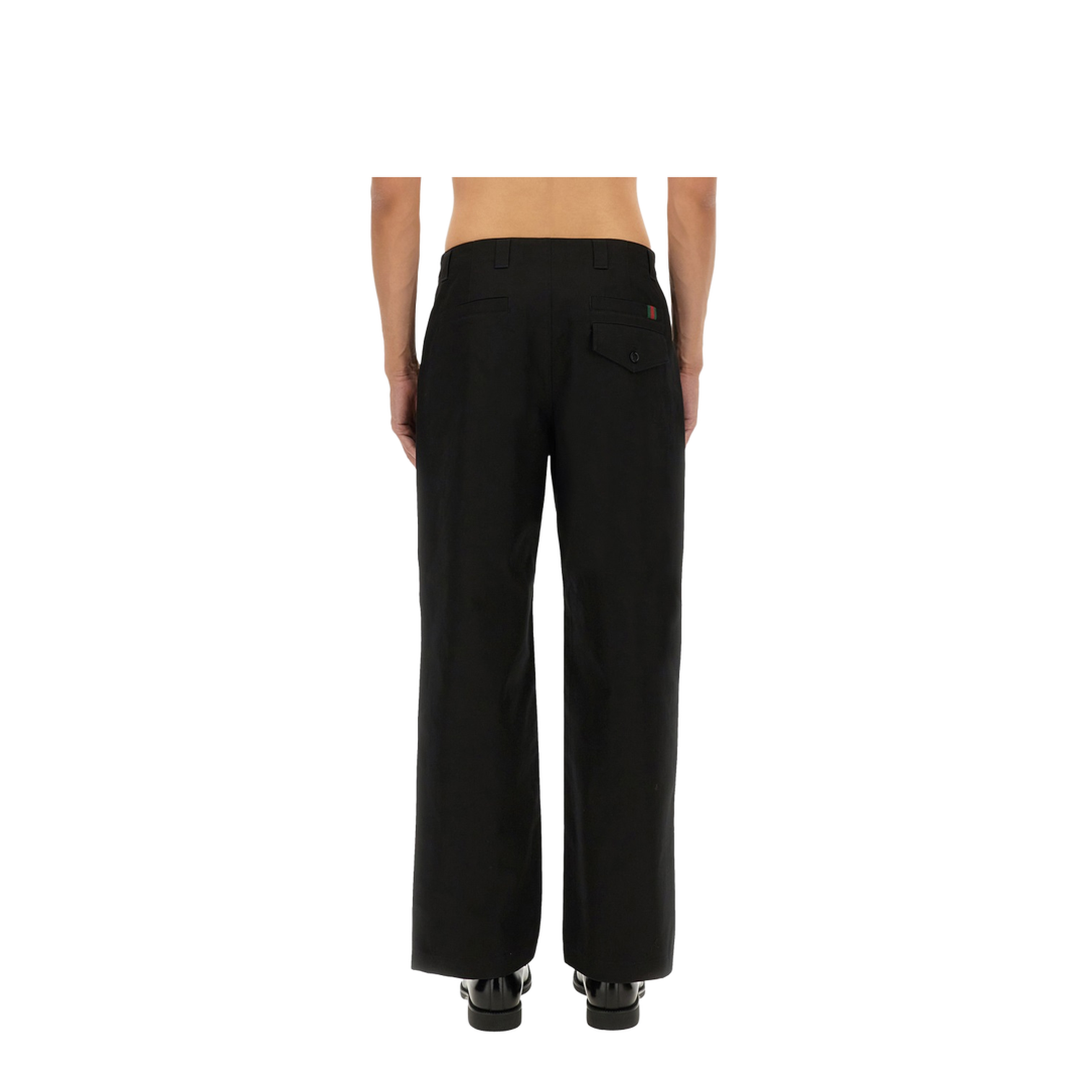 Cotton Twill Pant with Web Detail in Black - Image 3