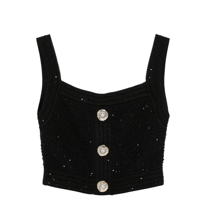Tweed Top - Black - Image 1