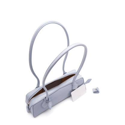 Le Teckel Small Leather Shoulder Bag - Light Blue - Image 2