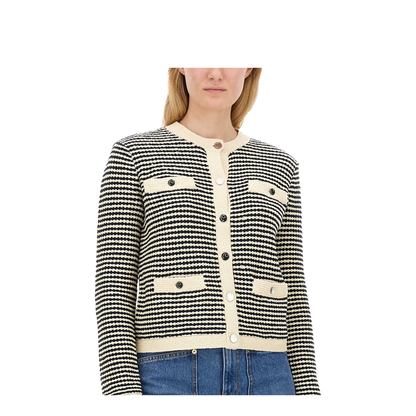 Kendra Contrasting-trim Striped Cardigan - Image 4