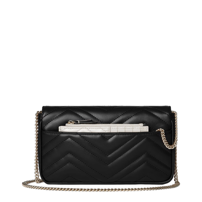 Marmont Small Leather Shoulder Bag - Black - Image 4
