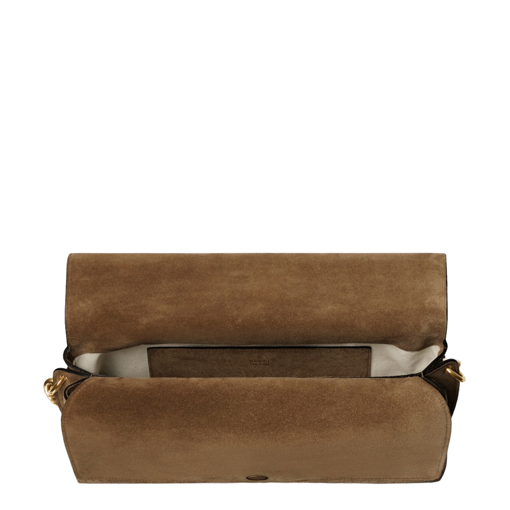 Large Shoulder Bag GG Suede Brown - Image 4
