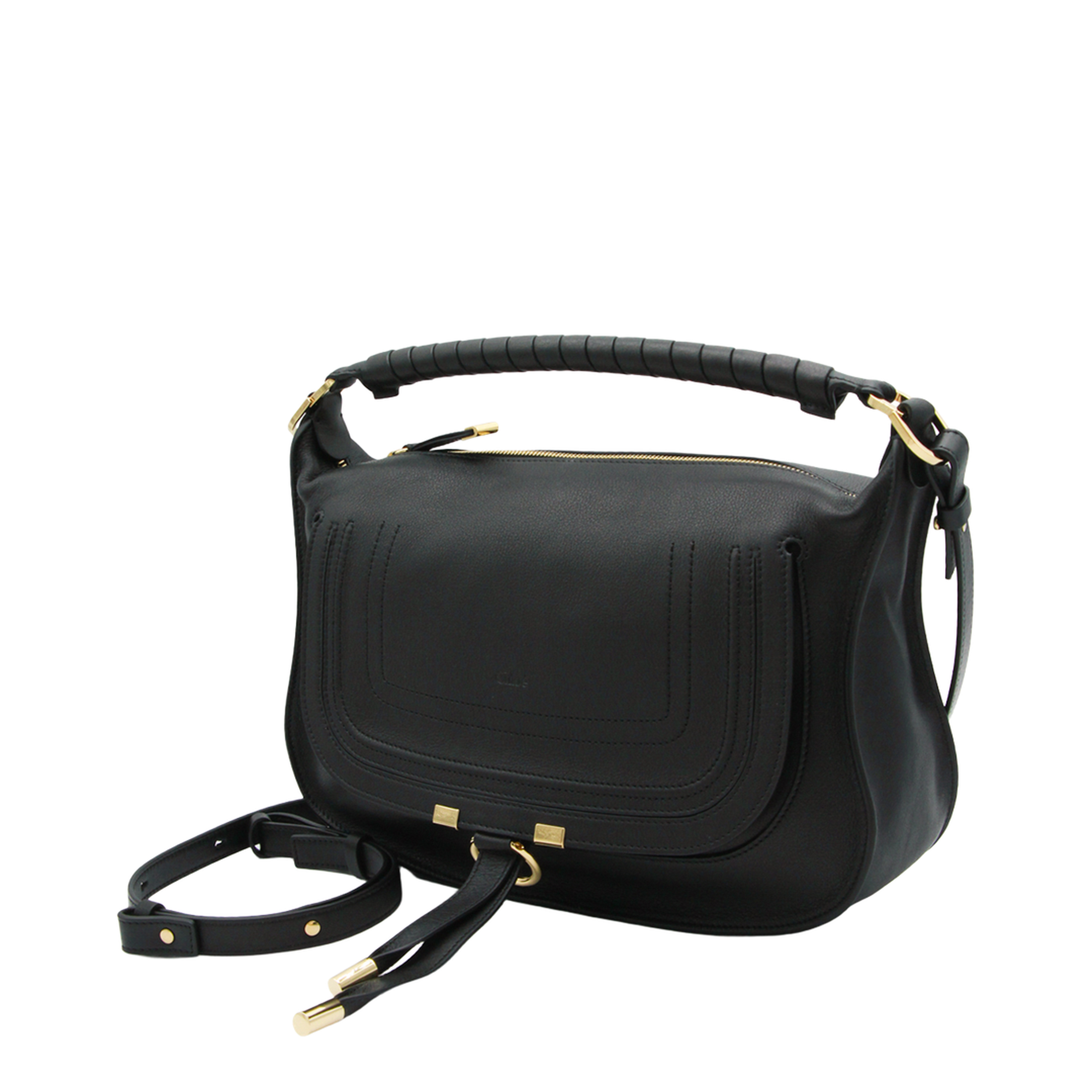 Marcie Small Calfskin Shoulder Bag - Black - Image 3