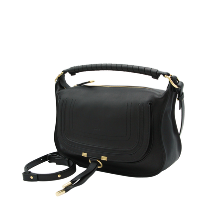 Marcie Small Calfskin Shoulder Bag - Black - Image 3