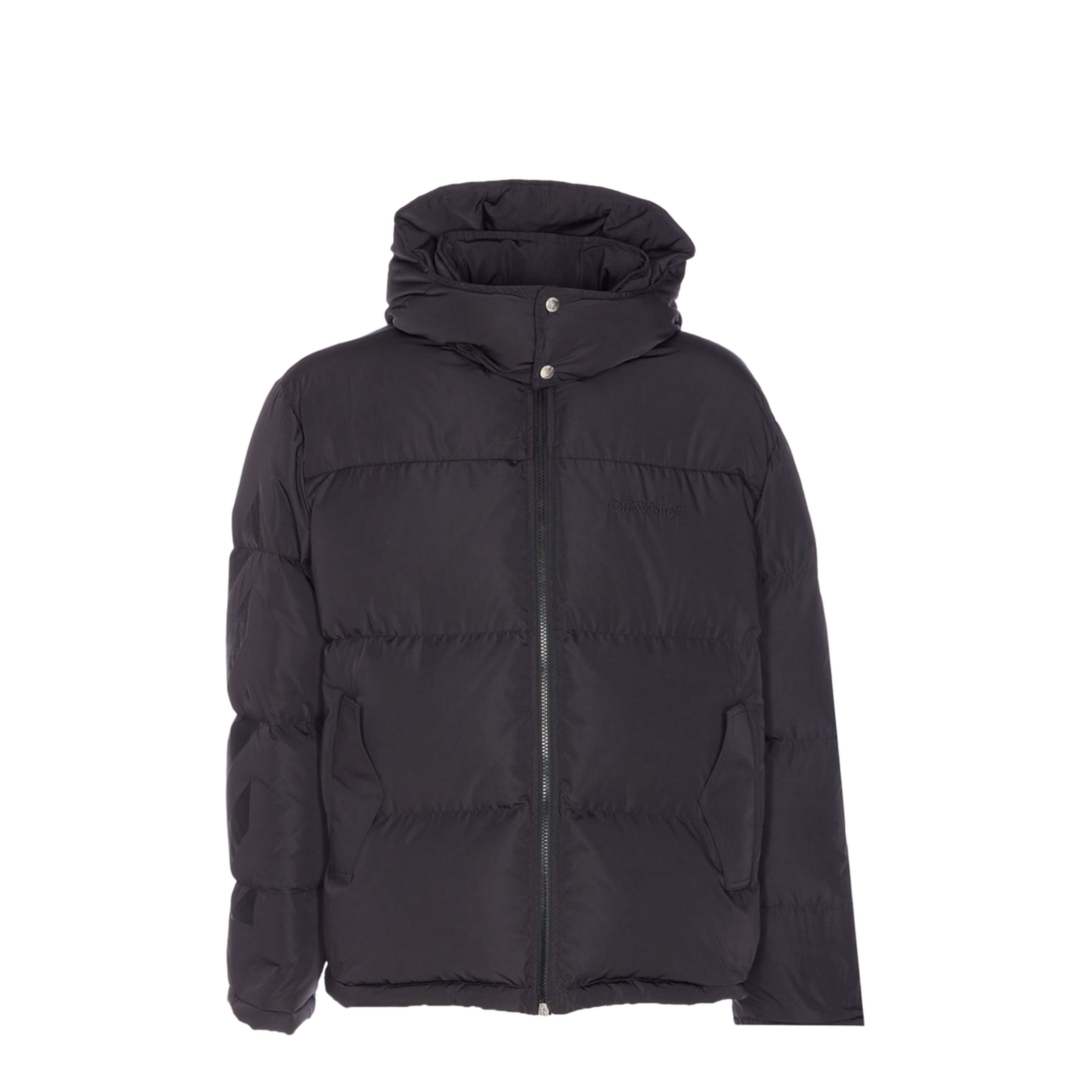 Black Short Down Jacket with Arrows Icons - Image 5