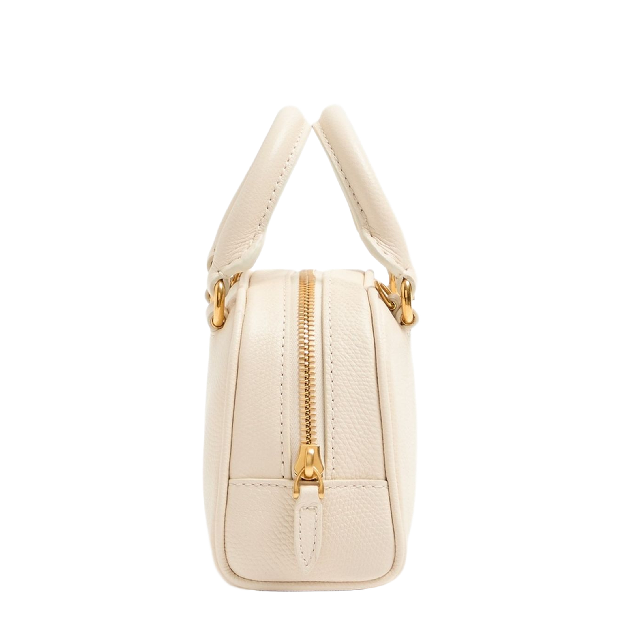 VLogo Signature Mini Grainy Calfskin Bowling Bag - Light Ivory - Image 4