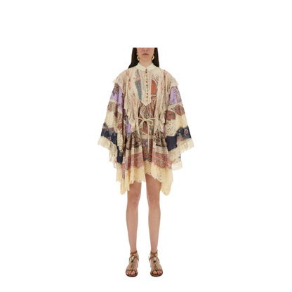 Rhiannon Printed Cotton Mini Dress - Image 1