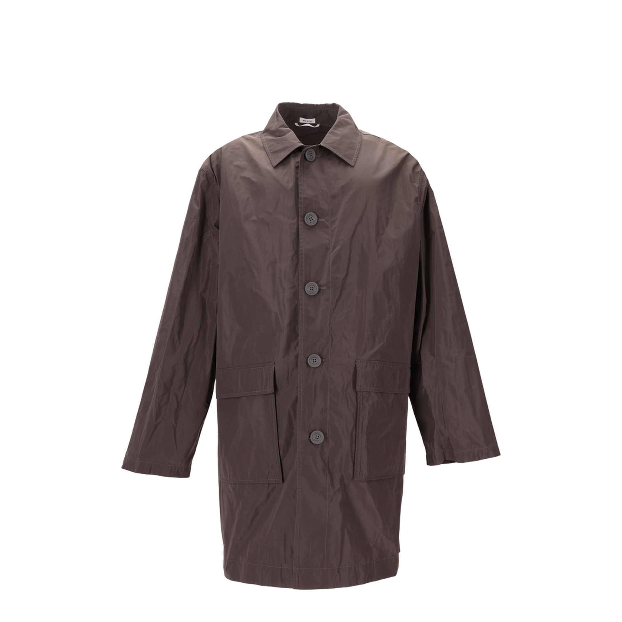 Logo-Print Single-Breasted Coat - Image 1