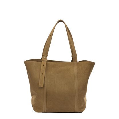 24/7 East West Large Suede Leather Shoulder Bag - Brown - Image 3