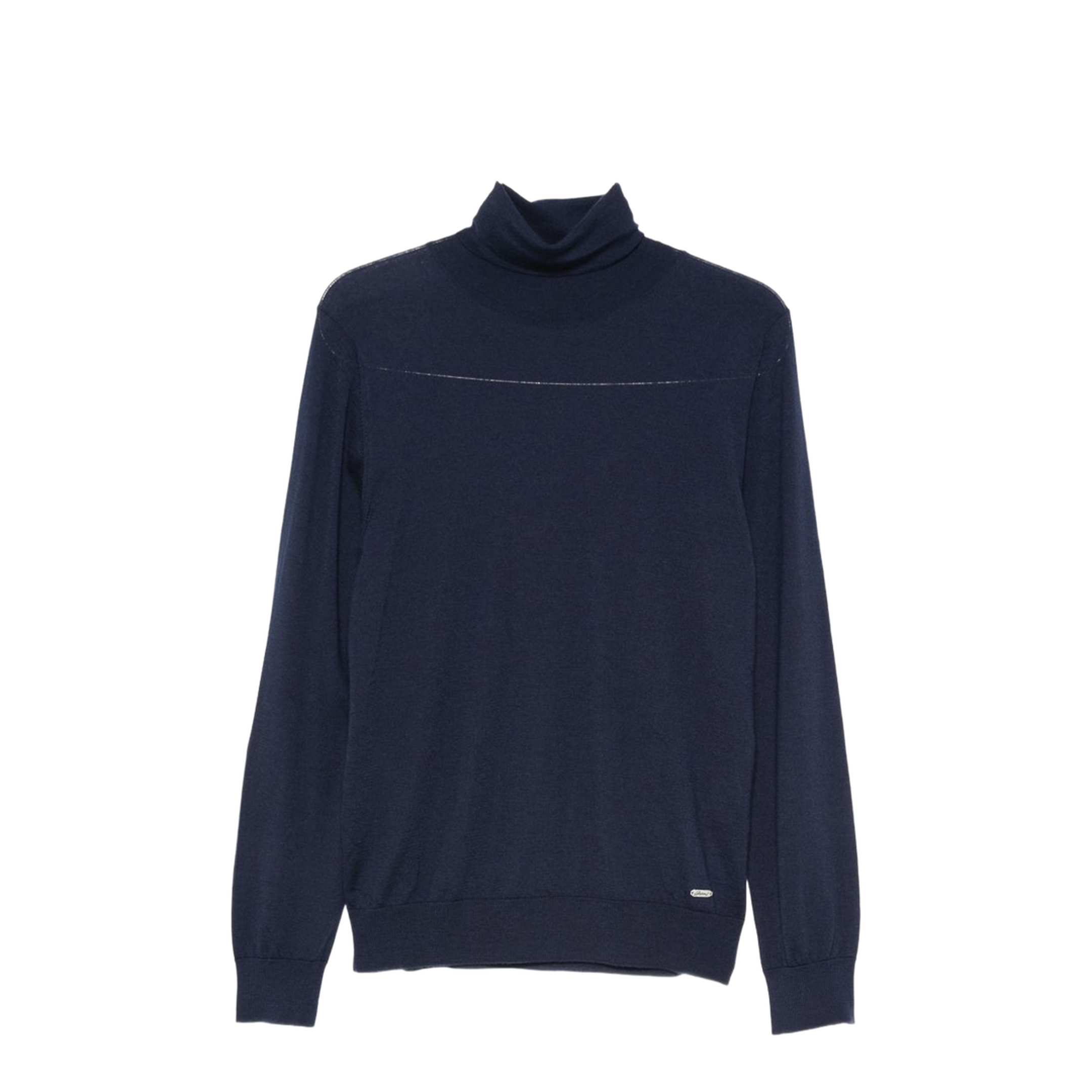 Essential Midnight Blue Cashmere & Silk Turtleneck - Image 1