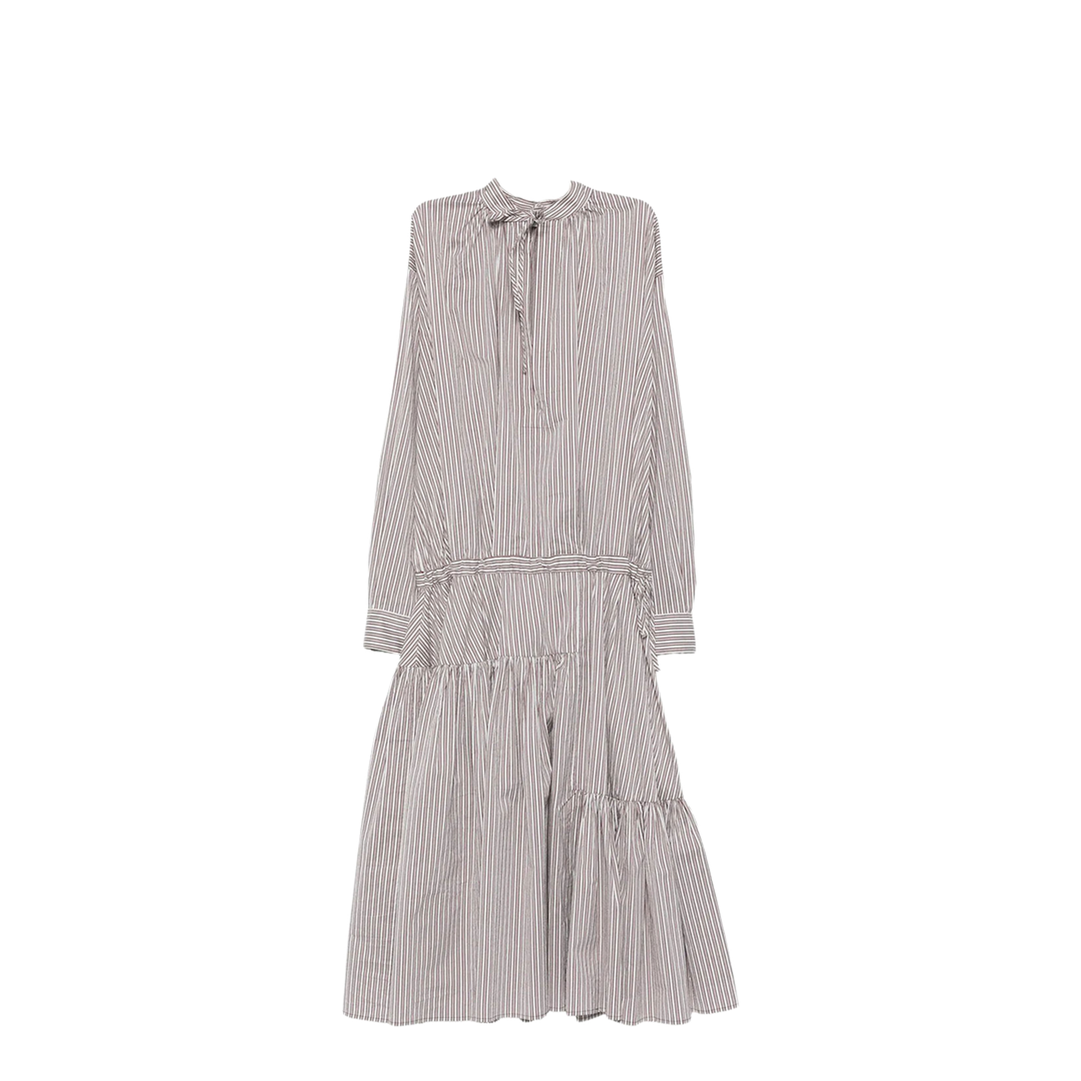 Striped Silk-Blend Long Dress - Image 1