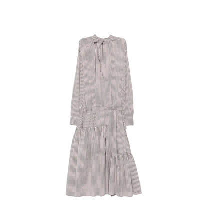 Striped Silk-Blend Long Dress - Image 1