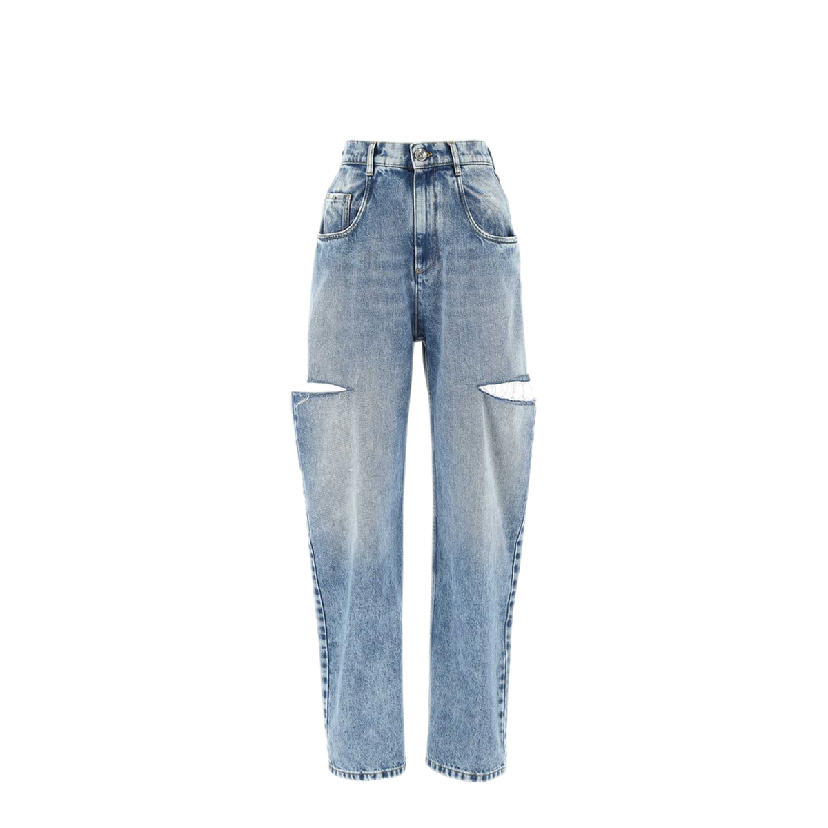 Denim Jeans with Slash Details - Image 1