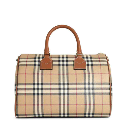 Medium Cotton Blend Bowling Bag - Beige - Image 3