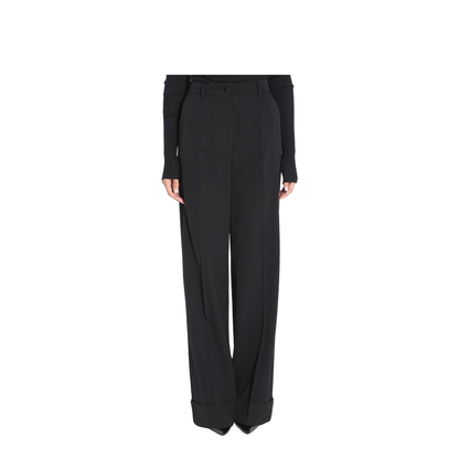 Bi-stretch Wool Trousers in Black - Image 1