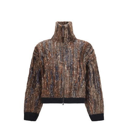 Perforated Zip Cardigan - Image 1