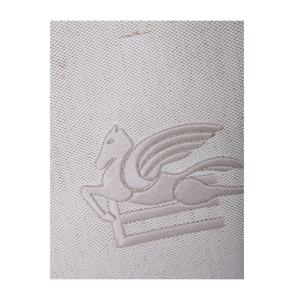 Beige Canvas Fabric. Blue Leather Details. Braided Handles. - Image 2