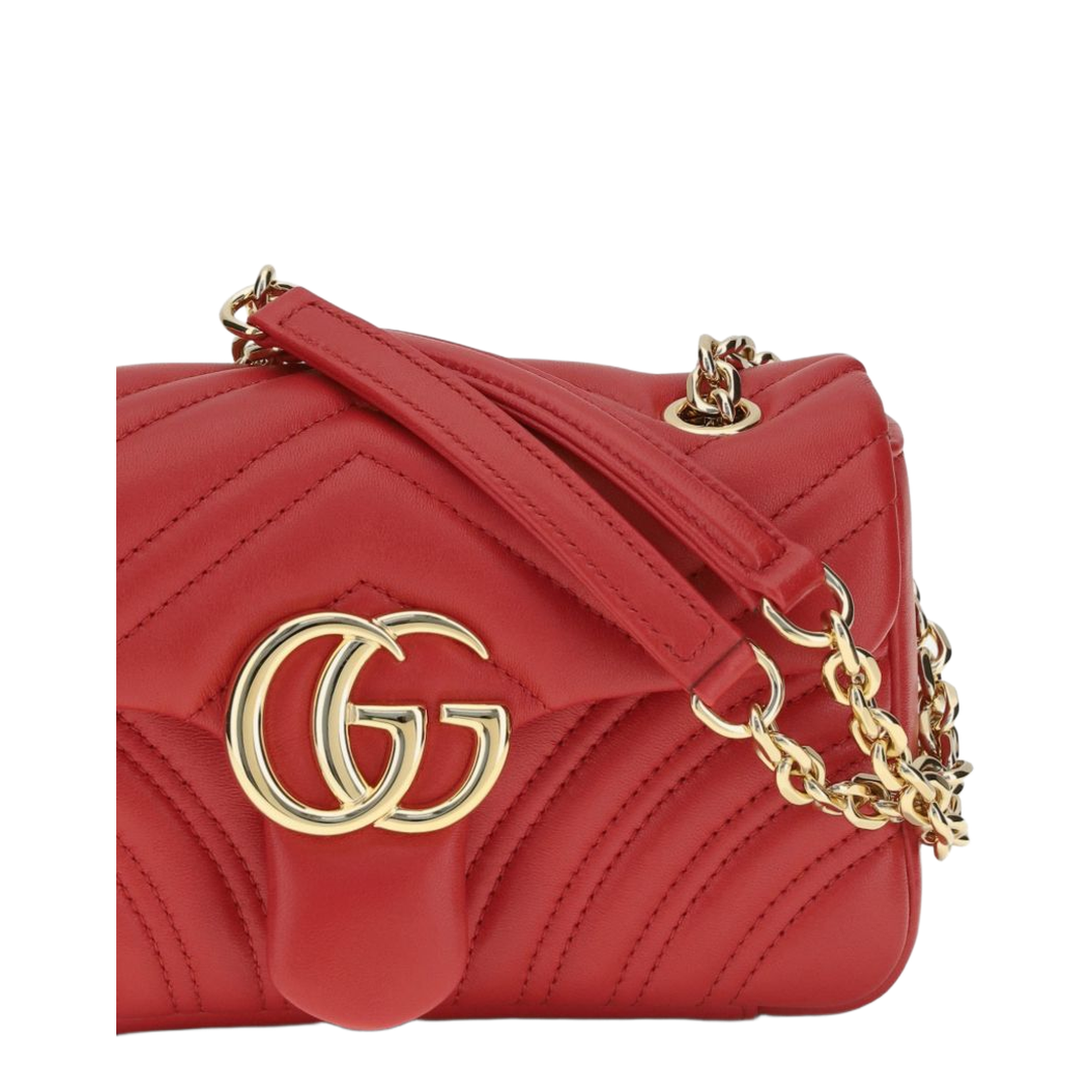 GG Marmont Small Matelassé Chevron Nappa Leather Shoulder Bag - Bright Red - Image 4