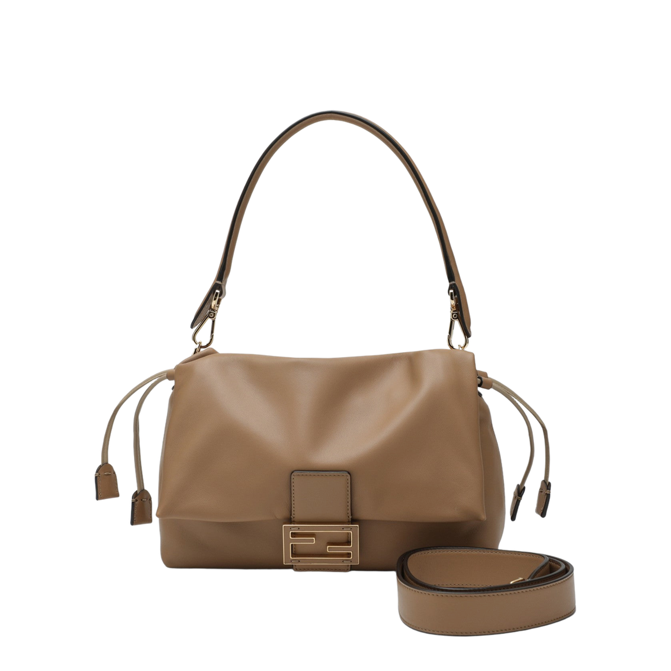 Mamma Baguette Medium Leather Shoulder Bag - Beige - Image 1