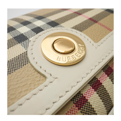 Note Coated Textile Top Handle Bag - Vintage Check/Soap Beige - Image 4