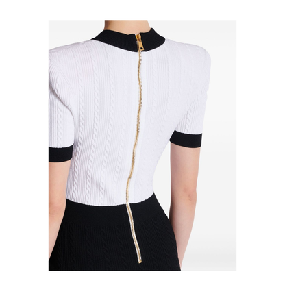 Two-tone cable-knit bodycon dress - Image 6