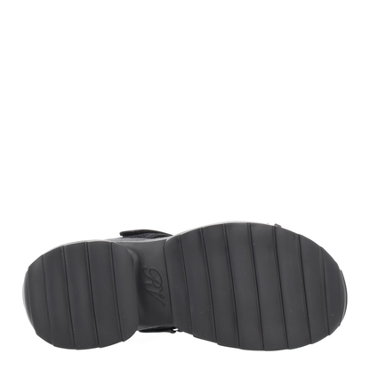On The Run Black Leather And Textile Sandals - Image 6