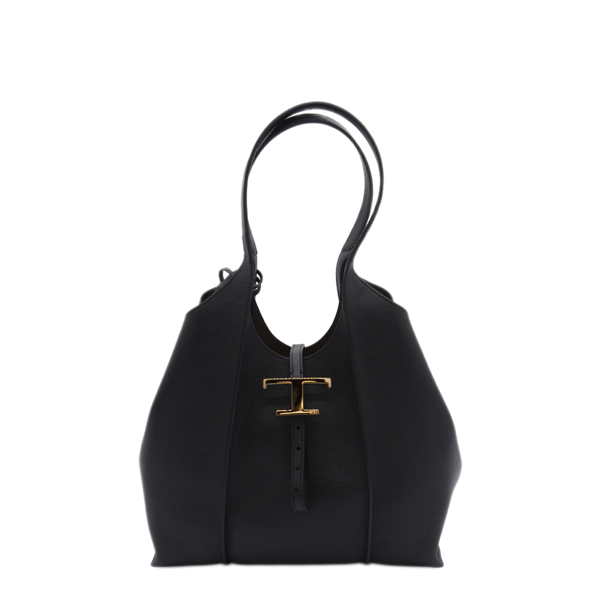 T Timeless Small Calf Leather Shopping Bag - Black - Image 1