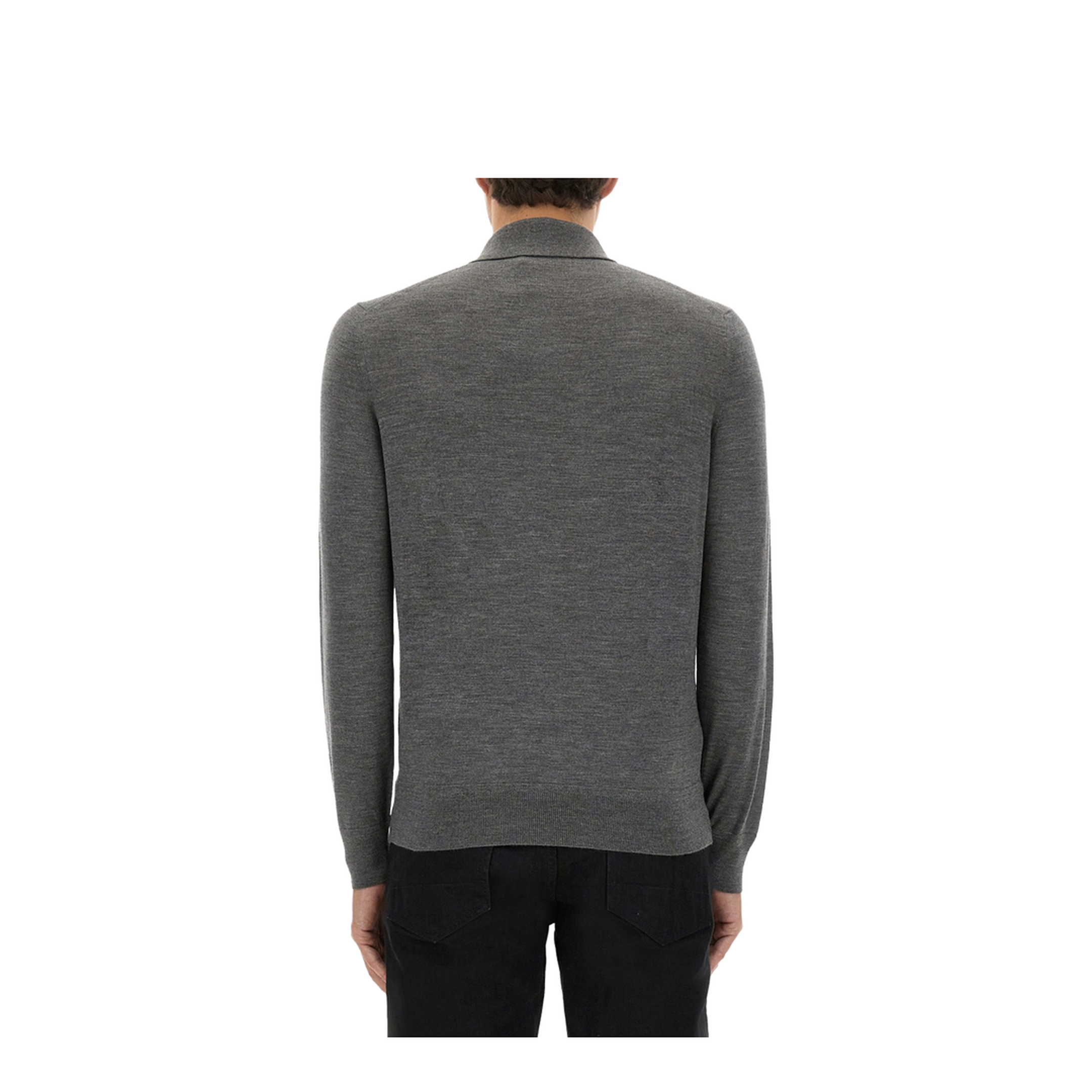 Fine Merino Virgin Wool Polo Shirt - Image 3