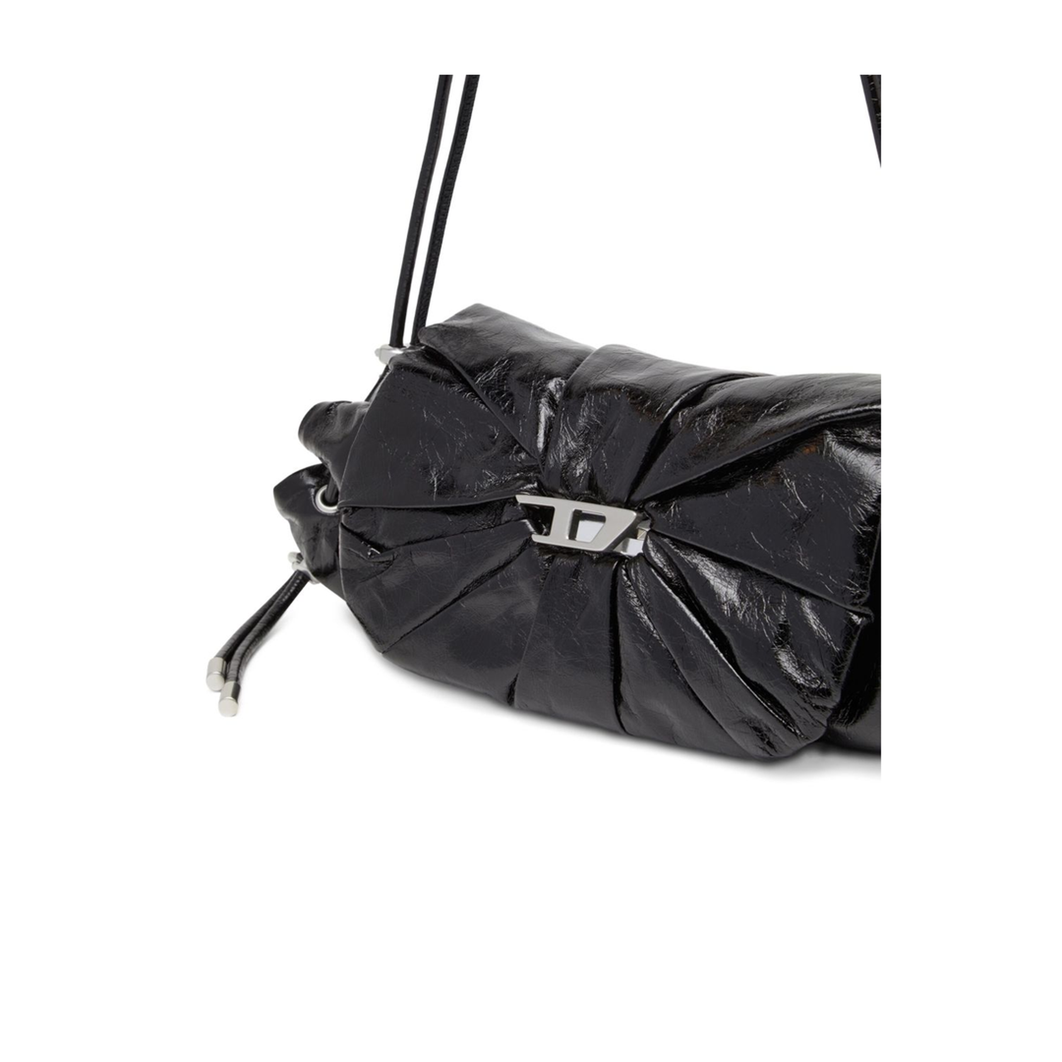 Scrunch-D-Small Shoulder Bag In Shiny Scrunched Leather - Image 3