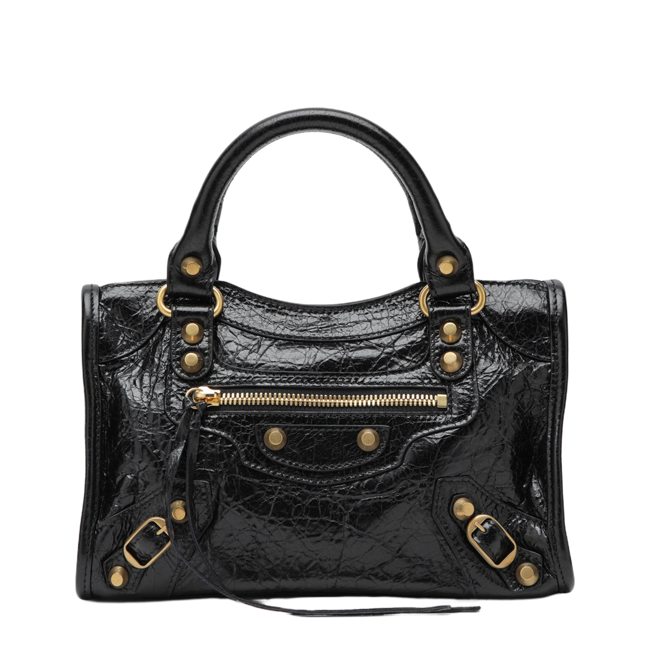Le City Mini Textured Lambskin Leather Shoulder Bag - Black - Image 1
