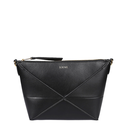 Puzzle Fold Leather Pouch - Black - Image 1