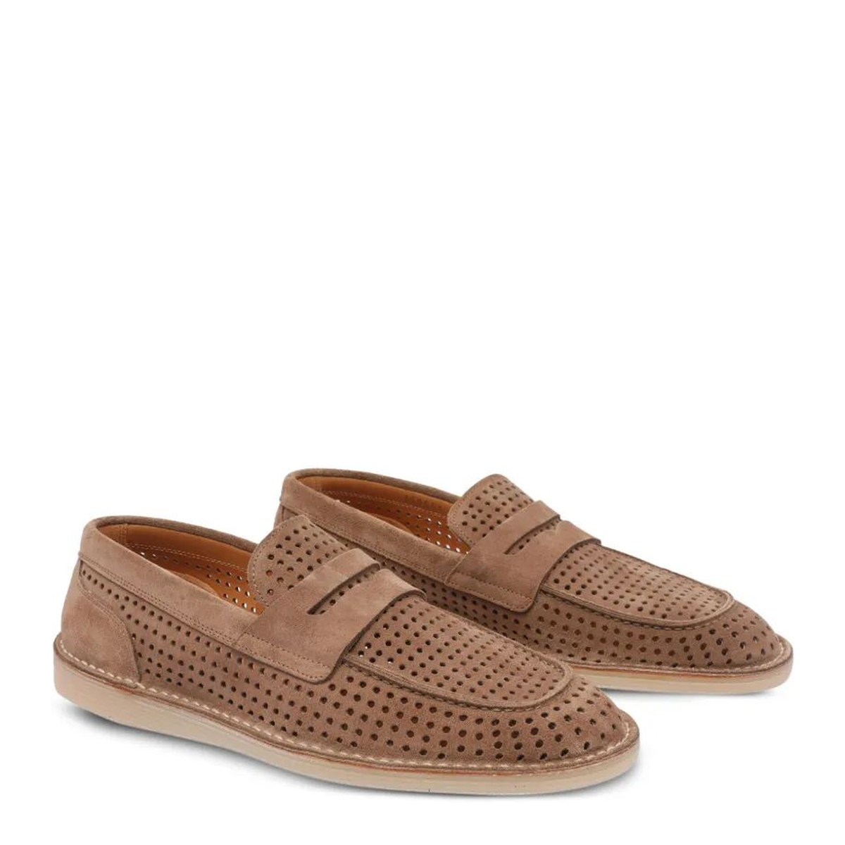 Florio Perforated Suede Loafers - Image 2