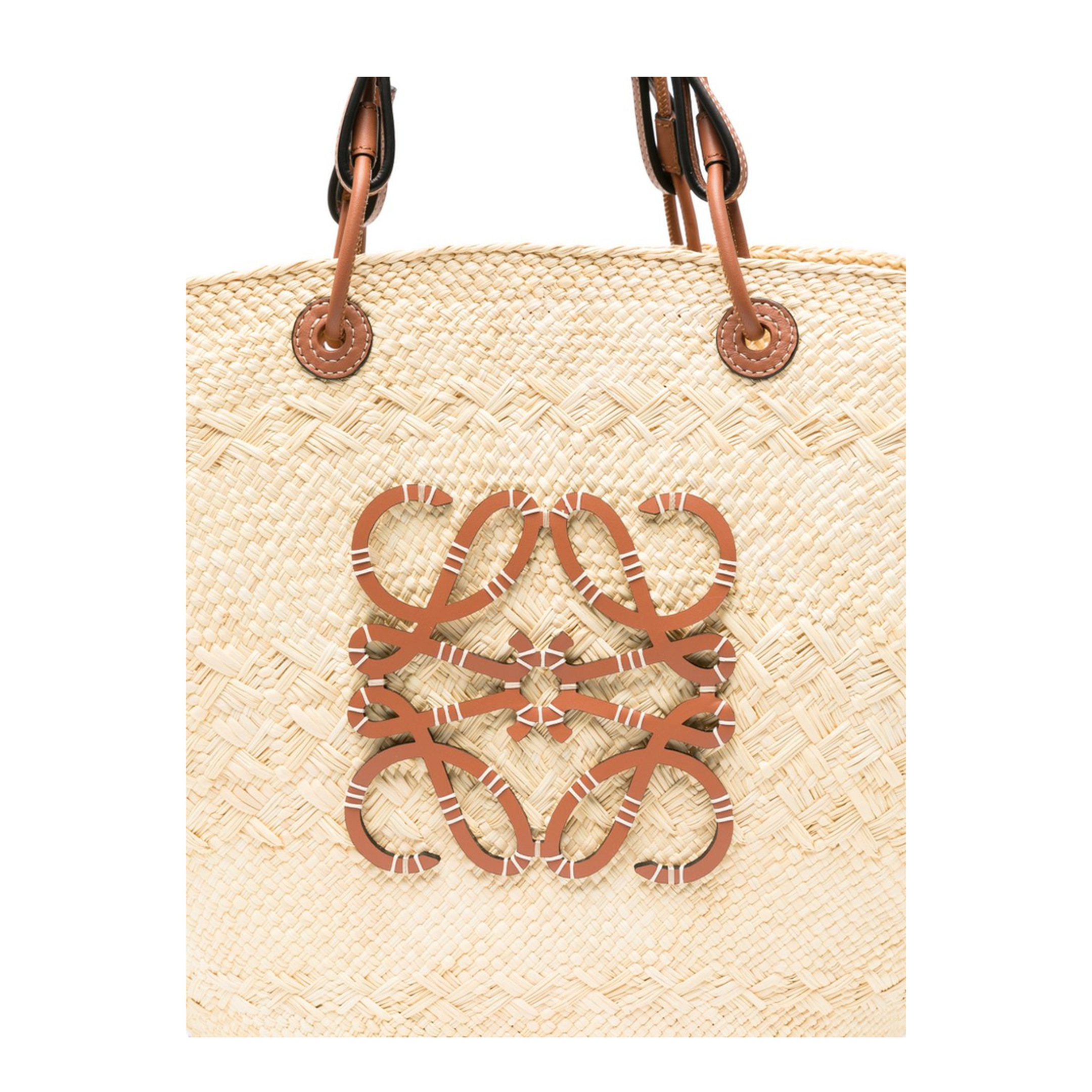 Paula's Ibiza Large Iraca Palm/Calfskin Basket Bag - Natural/Tan - Image 5