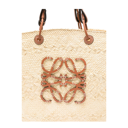 Paula's Ibiza Large Iraca Palm/Calfskin Basket Bag - Natural/Tan - Image 5