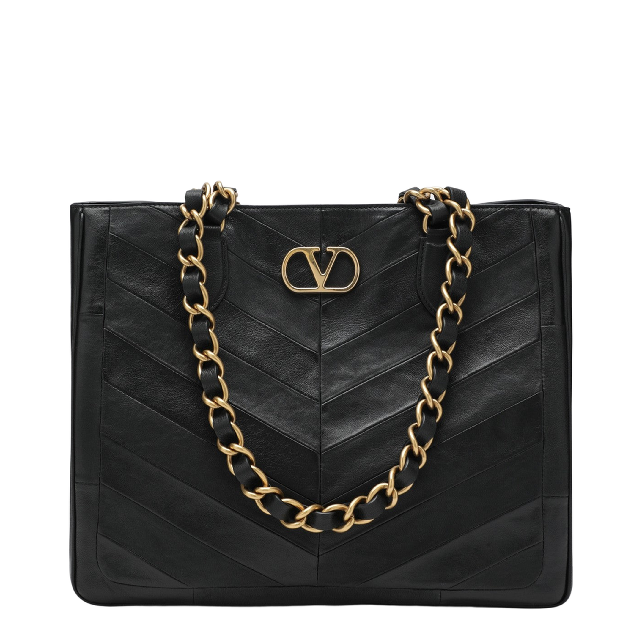 Laseine Medium Nappa Leather Shopping Bag - Black - Image 1