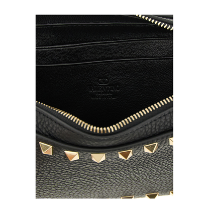 Rockstud Clutch Bag Leather Black - Image 4