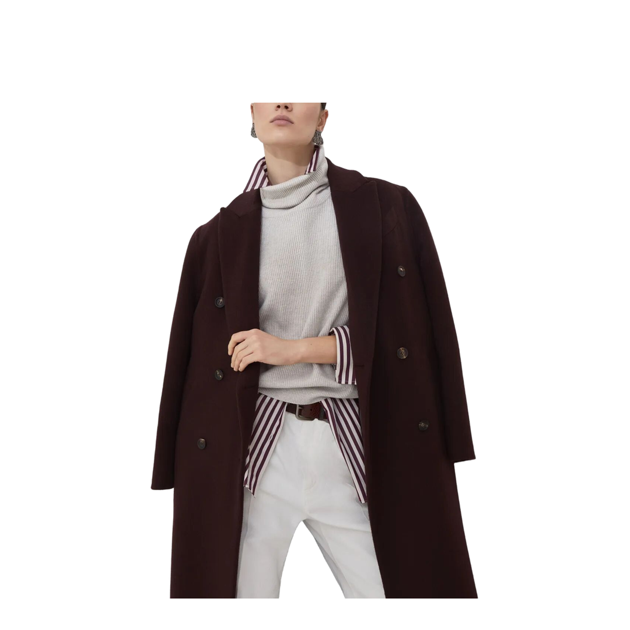 Hand-Crafted Coat in Cashmere Double Beaver Cloth with Monili - Image 1