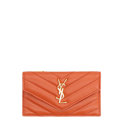 Cassandre Fragments Flap Card Case in Lambskin Dark Mandarin - Image 1
