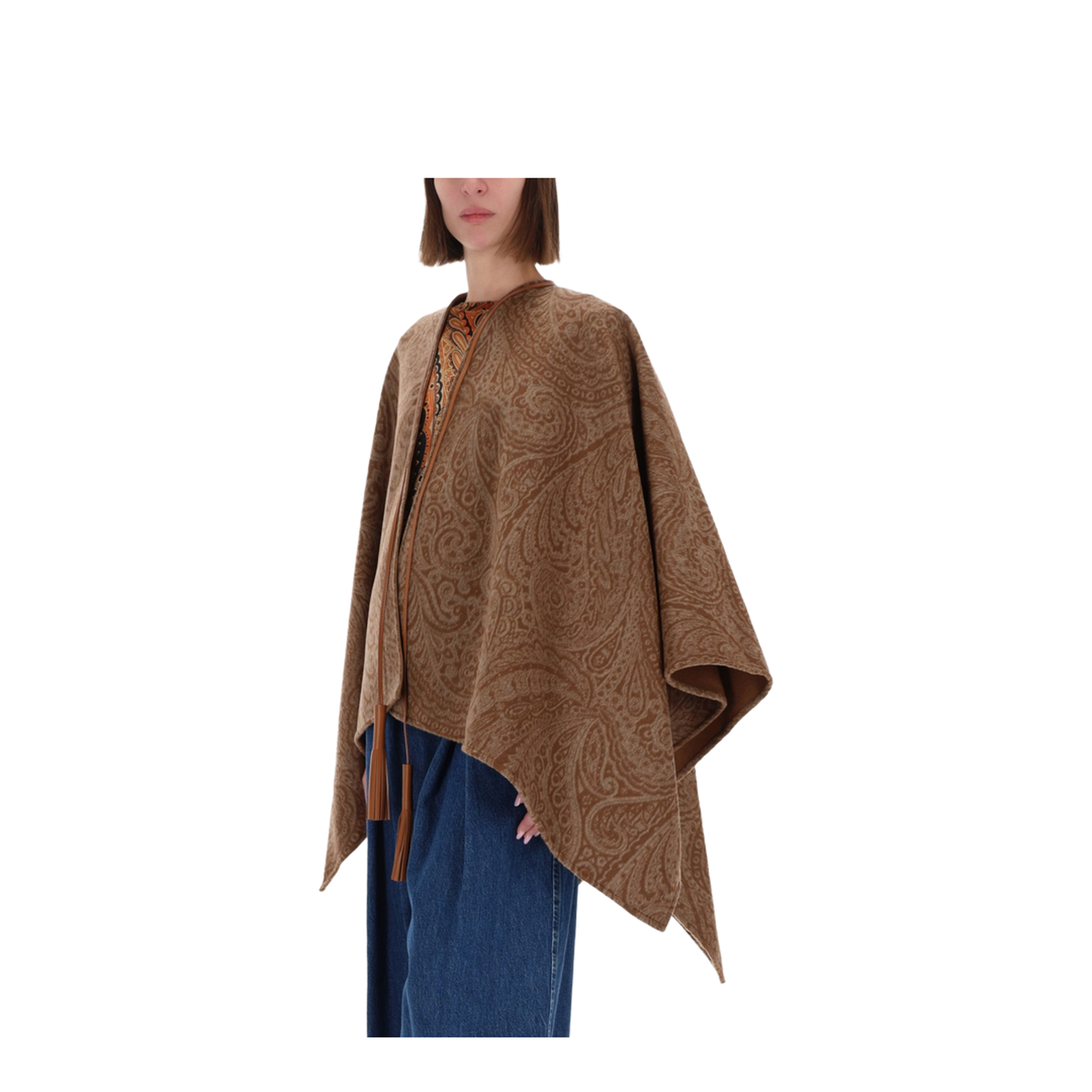 Wool Cashmere Jacquard Cape - Image 2