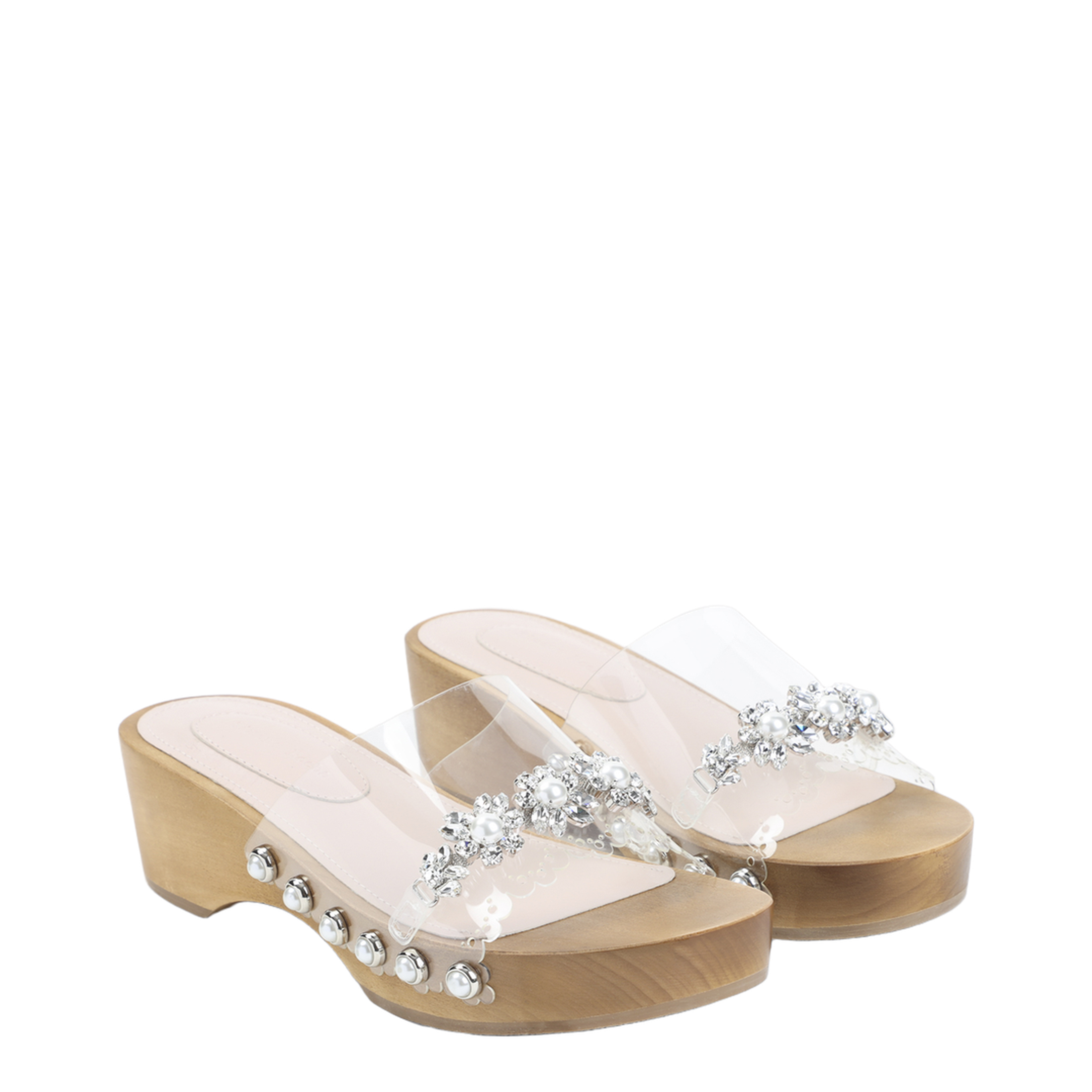 Scalloped Wooden Clog Sandals - Image 5