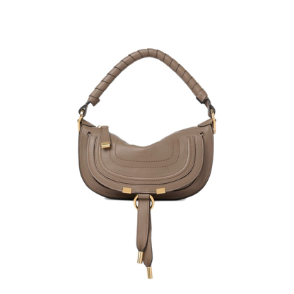 Marcie Mini Soft Leather Shoulder Bag - Brown - Image 1