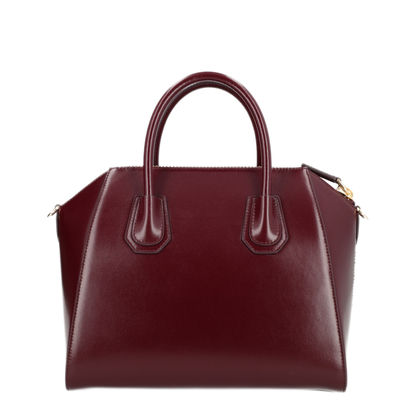 Antigona Small Calfskin Box Leather Top Handle Bag - Burgundy - Image 2