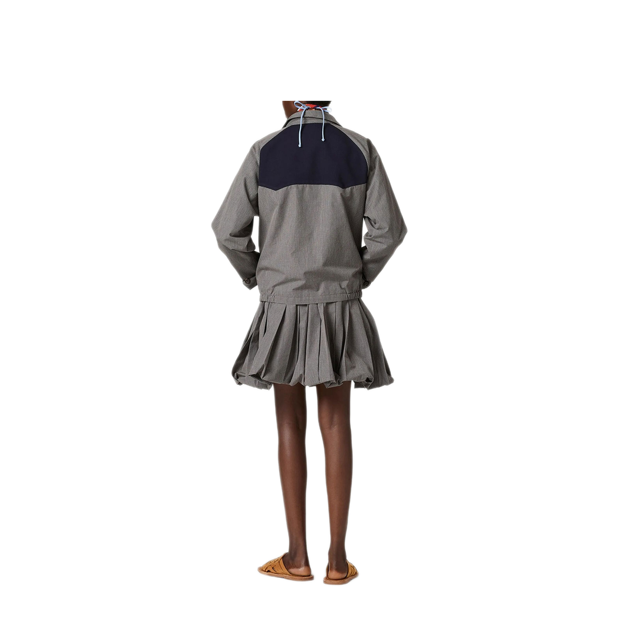 Gingham Check Blouson Jacket - Image 4