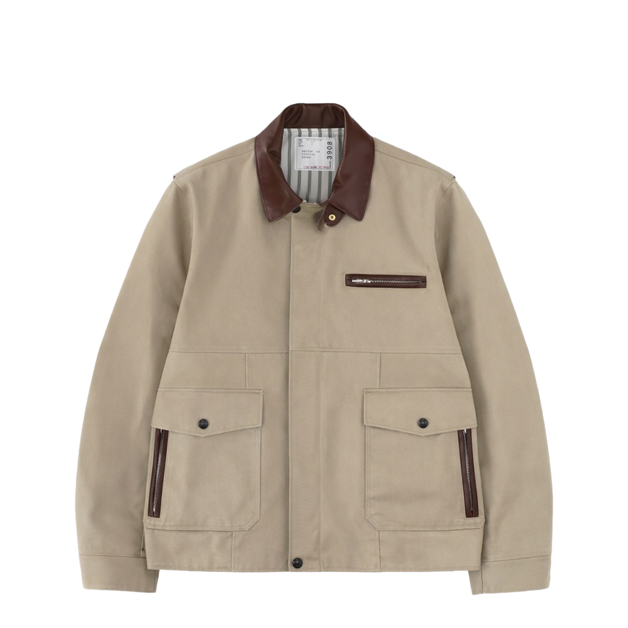 Jacket with Leather Collar - Image 1