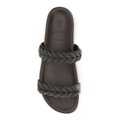 Leather Sandals with Precious Braided Straps - Image 4