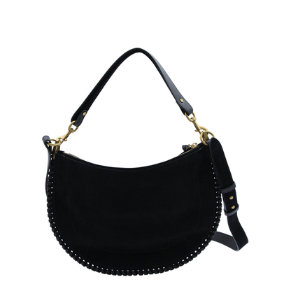 Oskan Soft Zip Smooth Studded Cowhide Leather Crossbody Bag - Black - Image 6