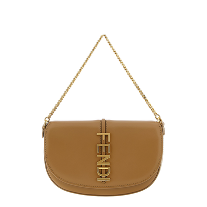 Wallet on Chain Leather Brown - Image 1